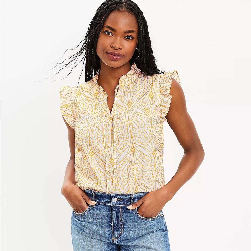Loft Embroidered Blouse NWT